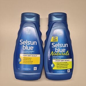 Selsun Blue Itchy Dry Scalp Shampoo Lot of 2 | Naturals + Original | New